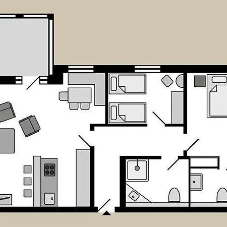 Strandvillen - Mit 2 Schlafzimmern Und Balkon Sv-756 Apartmán *